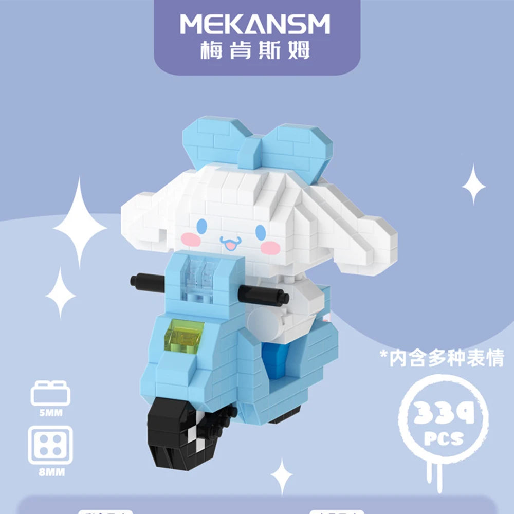 Sanrio Cinnamoroll Nano Building Block | 3D Model Assembled Motorcycle Series