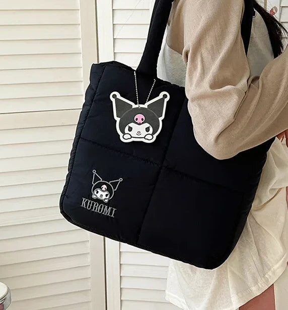 Sanrio Kuromi Puffer Shoulder Bag | Puffy Tote Bag