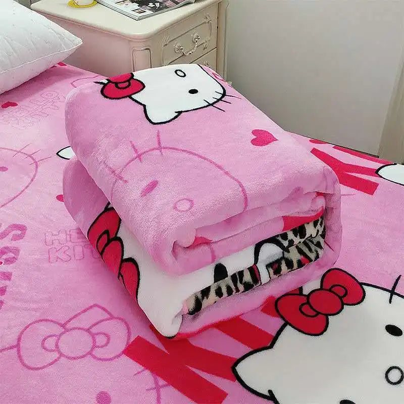 Sanrio Hello Kitty Pink Comforter and Blanket for Spring & Autumn