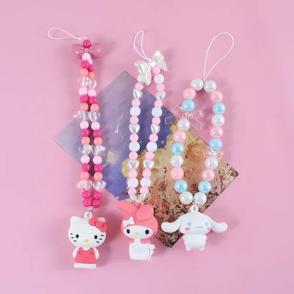 Phone Case Chain with Beaded Sanrio Character Charm