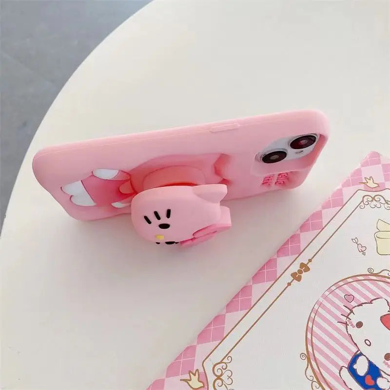 Hello Kitty Face Grip Tok Holder Cartoon Silicon Soft Phone Case