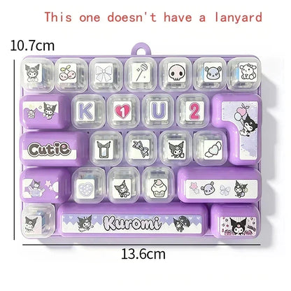 Sanrio Cute Clicky Keyboard Keychain | 26 Keys