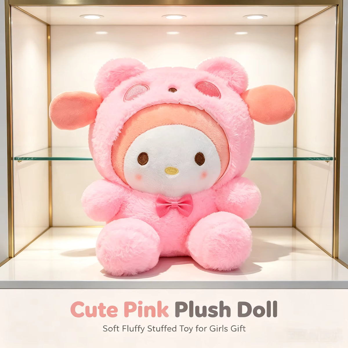 Melody’s Enchanting Plush Toy Wearing a Bear Mascot Outfit