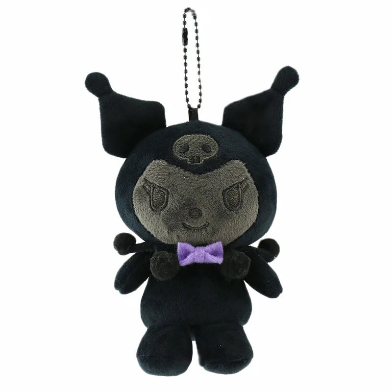 Kawaii Kuromi Plush Toy Keychain by Sanrio in Black