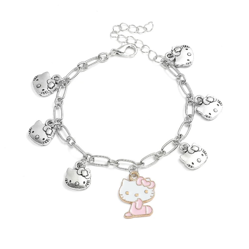 Sanrio Hello Kitty Bracelet | Bracelet Adorned with Hello Kitty Charms