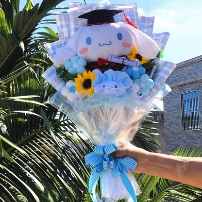 Sanrio Cinnamoroll With Graduation Hats | Handmade Cinnamoroll Bouquet for Graduation Day