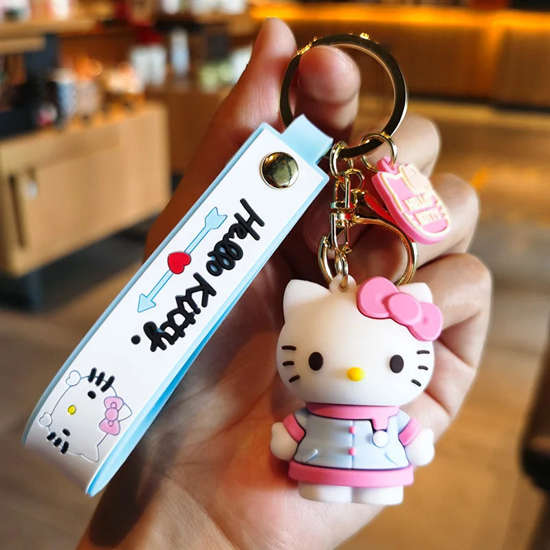 Pink 3D Hello Kitty Keychain 