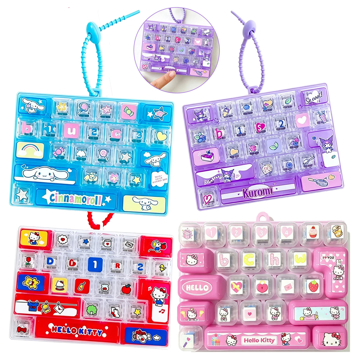 Sanrio Cute Clicky Keyboard Keychain | 26 Keys