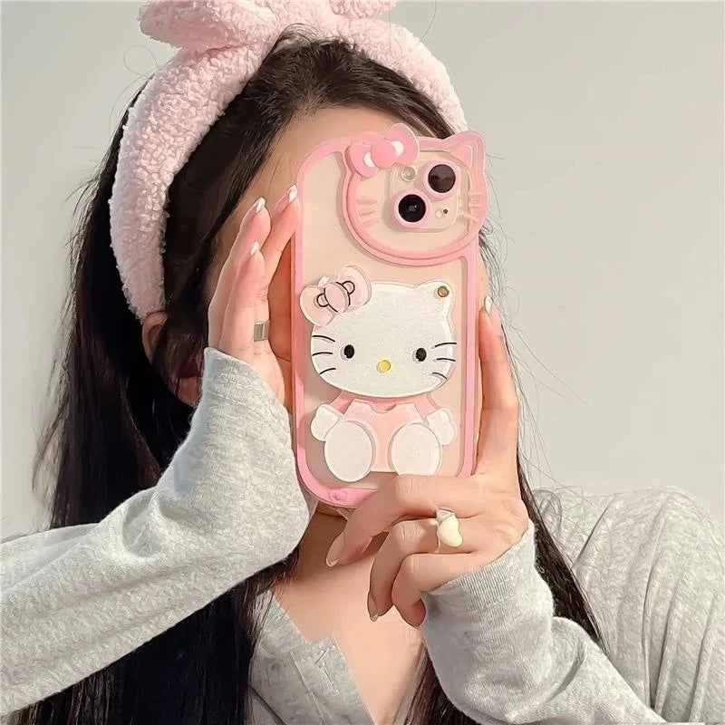 Kawaii Sanrio Hello Kitty Phone Case | Featuring Mirror Design