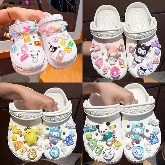 7-8 Piece Sanrio LED Shoe Charms Set (Kuromi, My Melody, Cinnamoroll, Pochacco, Pompompurin)