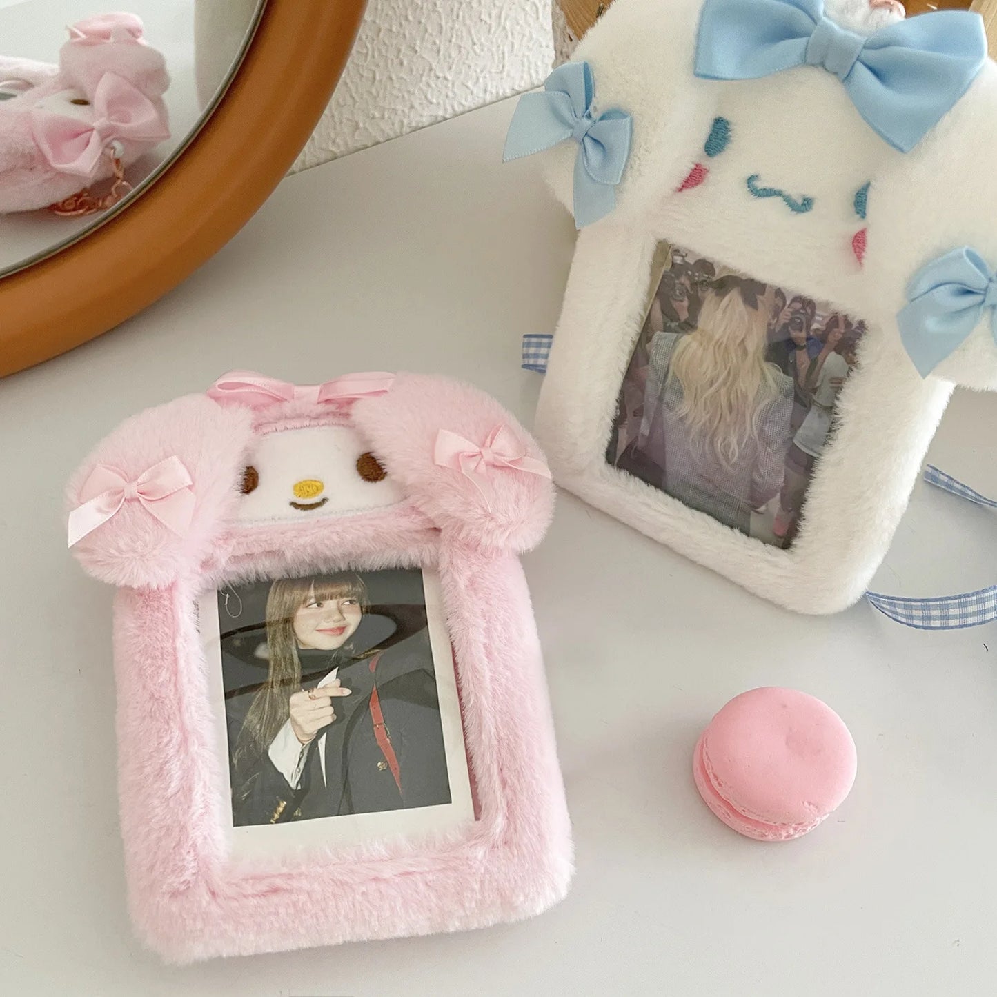 Charming Sanrio Plush Card Holder with Cute Ribbon and Delightful Design  (My Melody and Cinnamoroll)