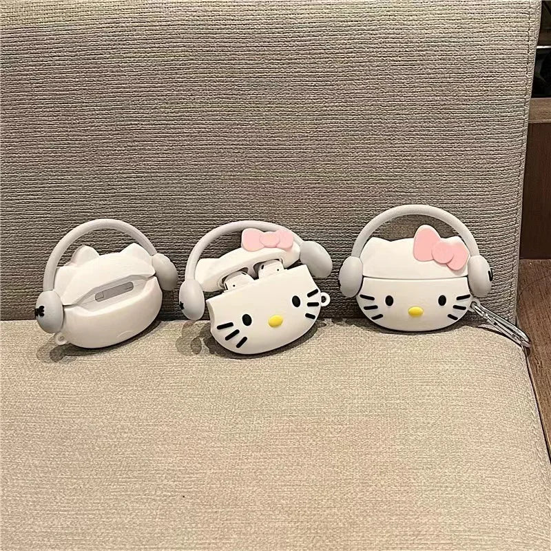 AirPod Case Featuring Hello Kitty Wearing Headphones