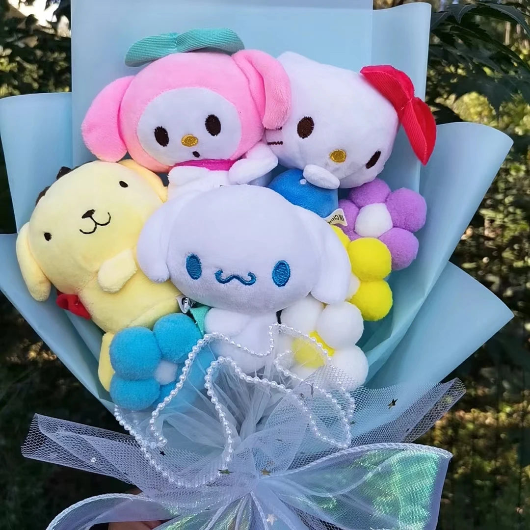 Sanrio Plush Bouquet of Hello Kitty, My Melody, Cinnamoroll, Pompompurin