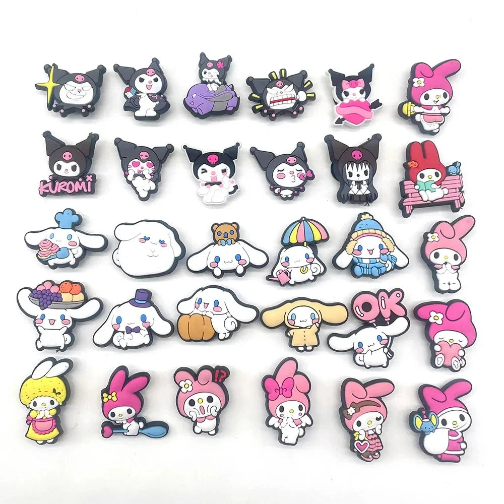 Sanrio Shoe Charms Pack of 10 (Hello Kitty, Kuromi, My Melody, Cinnamoroll)