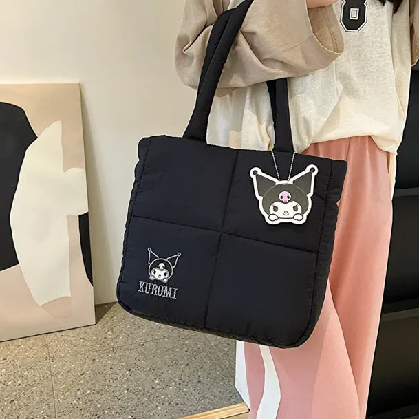 Sanrio Kuromi Puffer Shoulder Bag | Puffy Tote Bag