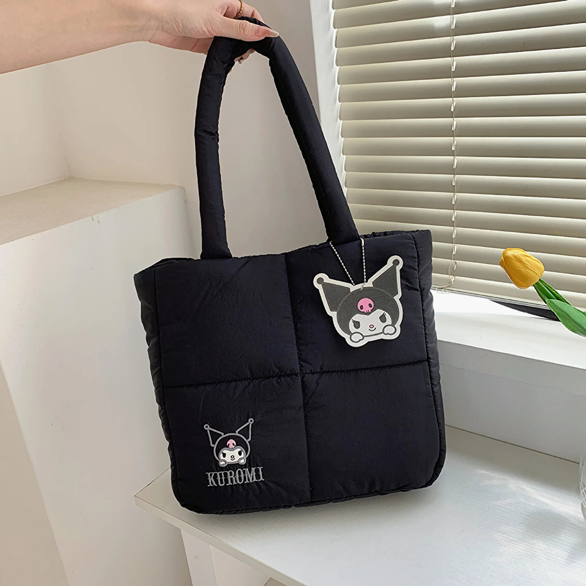 Sanrio Kuromi Puffer Shoulder Bag | Puffy Tote Bag