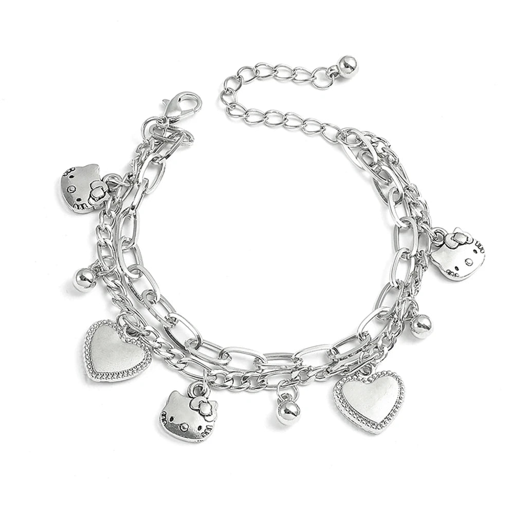 Sanrio Hello Kitty Bracelet Adorned with Hello Kitty Charms