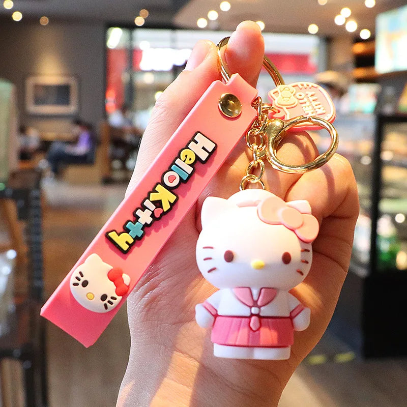 3D Hello Kitty Keychain withPink Dress