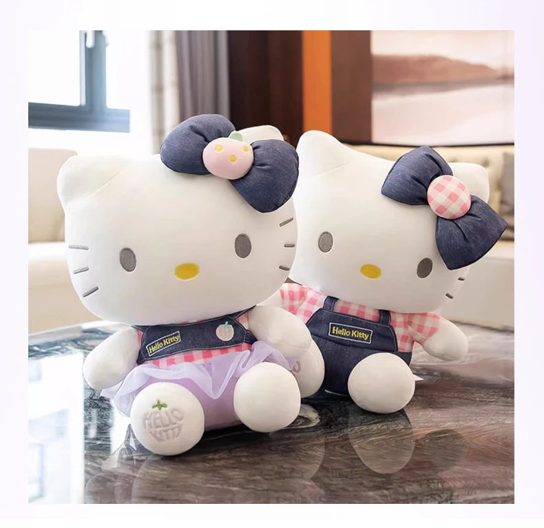 Hello Kitty Plush Toy in Denim dress