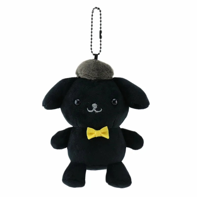 Kawaii Pompompurin Plush Toy Keychain by Sanrio in Black