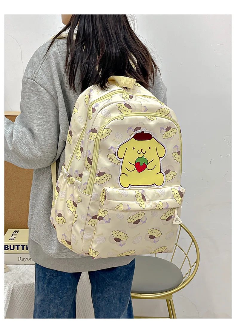 Large Capacity PomPompurin Canvas Backpack | Perfect for Students