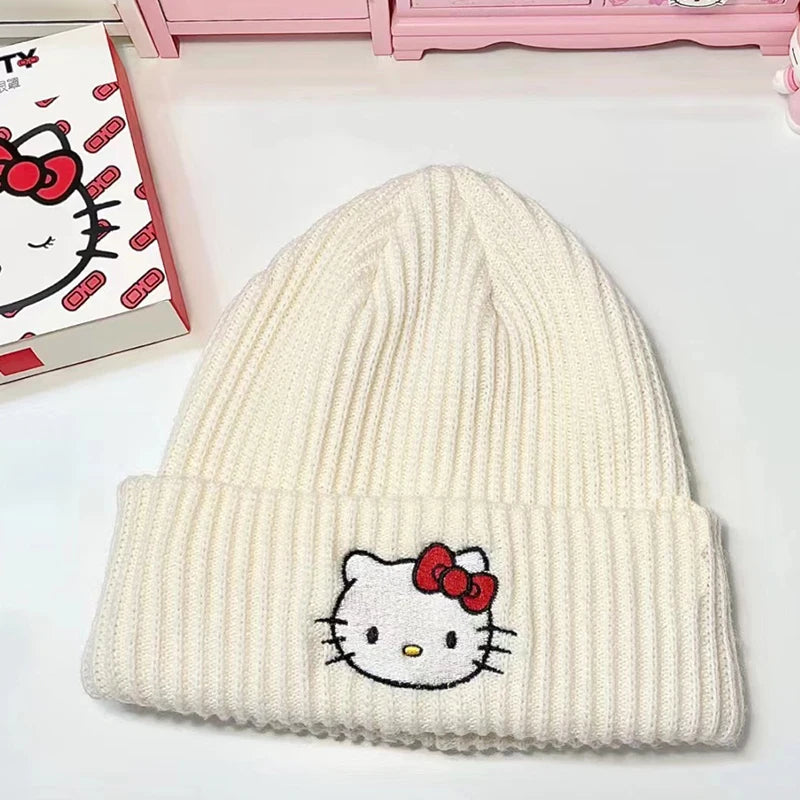 Embroidered Knitted Cap featuring Sanrio Hello Kitty