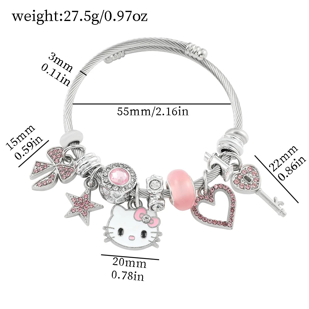 Sanrio Hello Kitty Crystal Charm Bracelet 