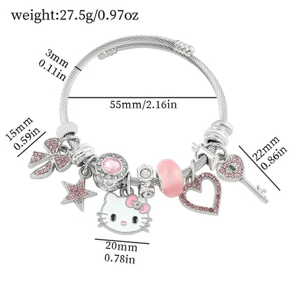 Sanrio Hello Kitty Crystal Charm Bracelet 