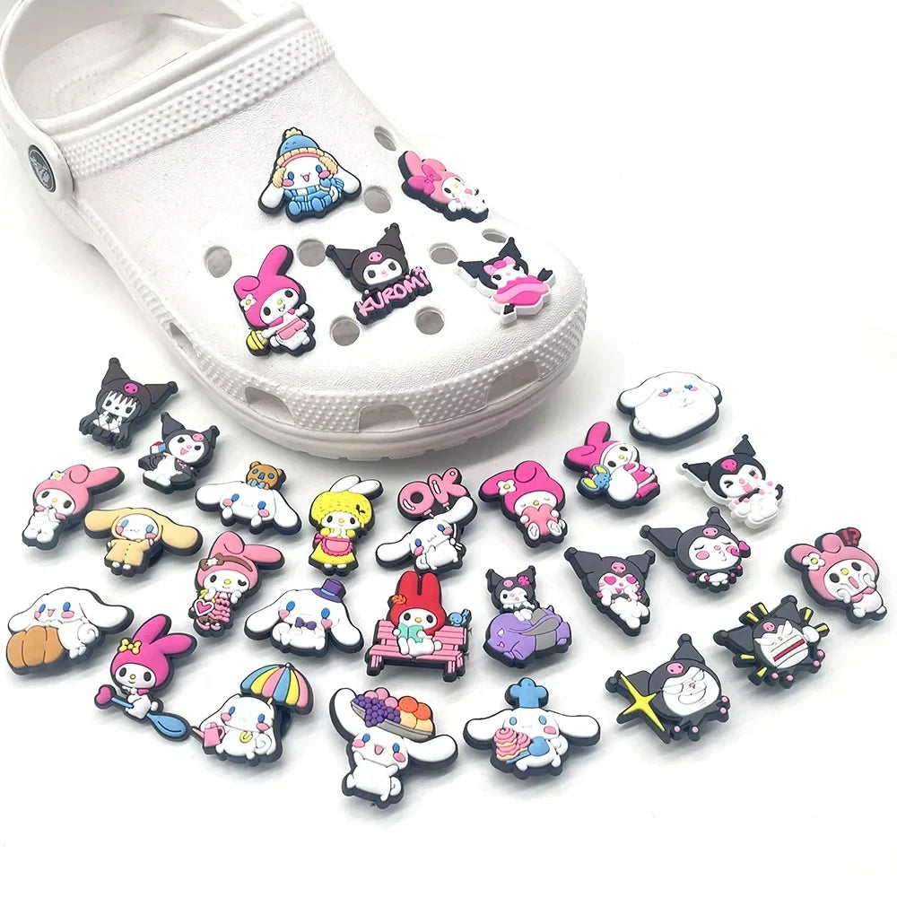 10-Piece Sanrio Character Shoe Charms Set (Hello Kitty, Kuromi, My Melody, Cinnamoroll)