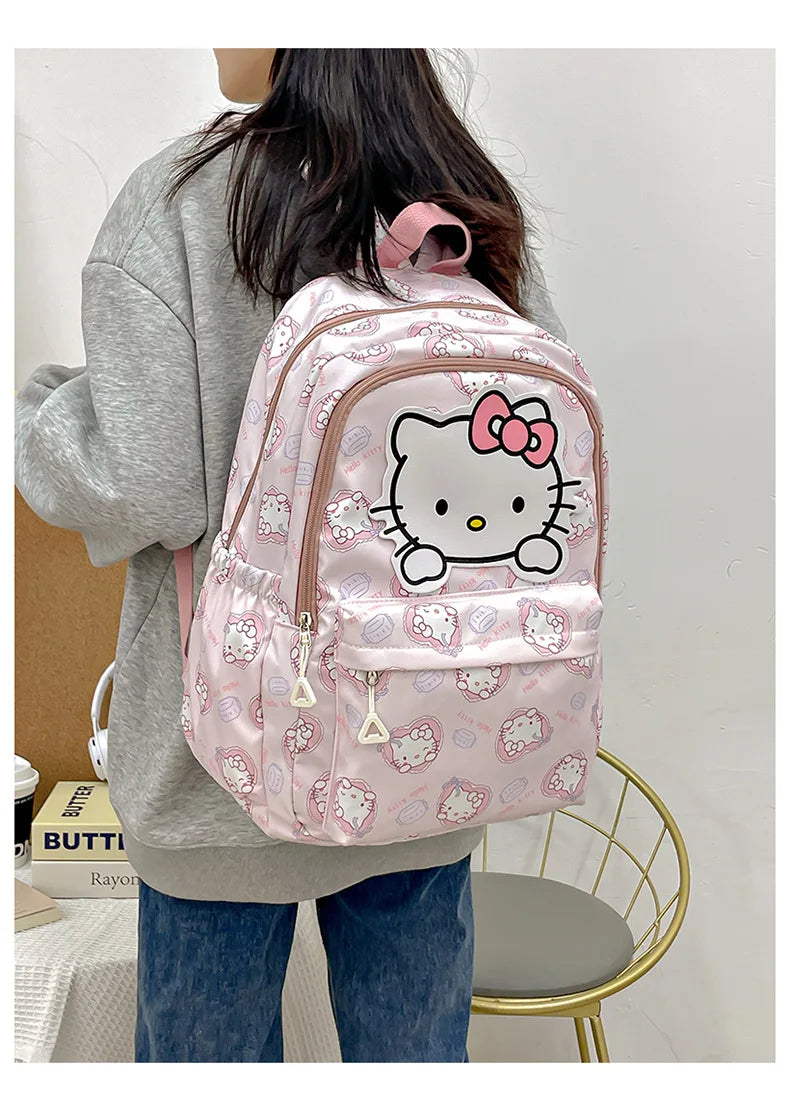 Large Capacity Hello Kitty Canvas Backpack | Perfect for Students