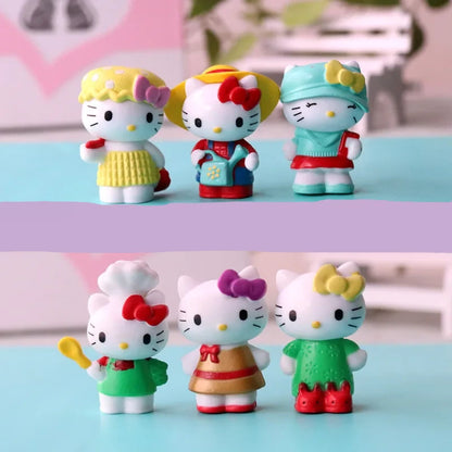 Sanrio Hello Kitty Figure Toy in Costume | 6pcs Set Figurine