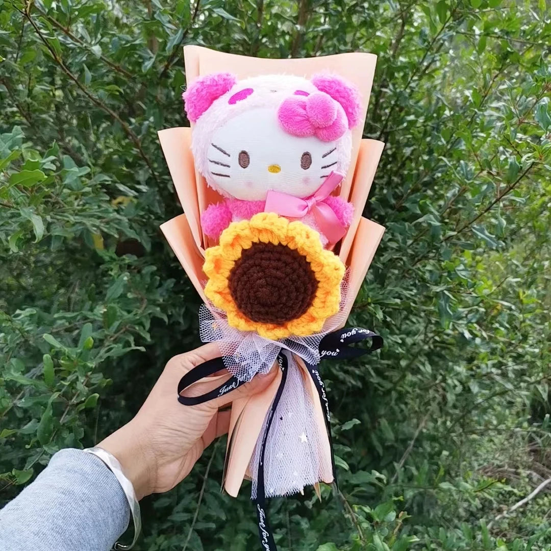 Sanrio Hello Kitty Plush Bouquet with Crochet Sunflower