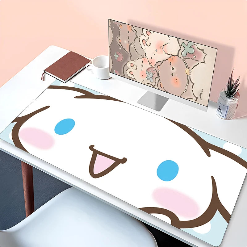 Cool Blue Cinnamoroll Desk Pad | Kawaii Mouse & Keyboard Cover