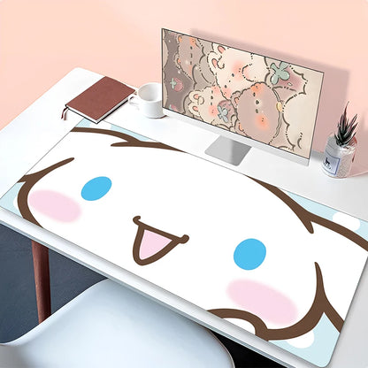 Cool Blue Cinnamoroll Desk Pad | Kawaii Mouse & Keyboard Cover