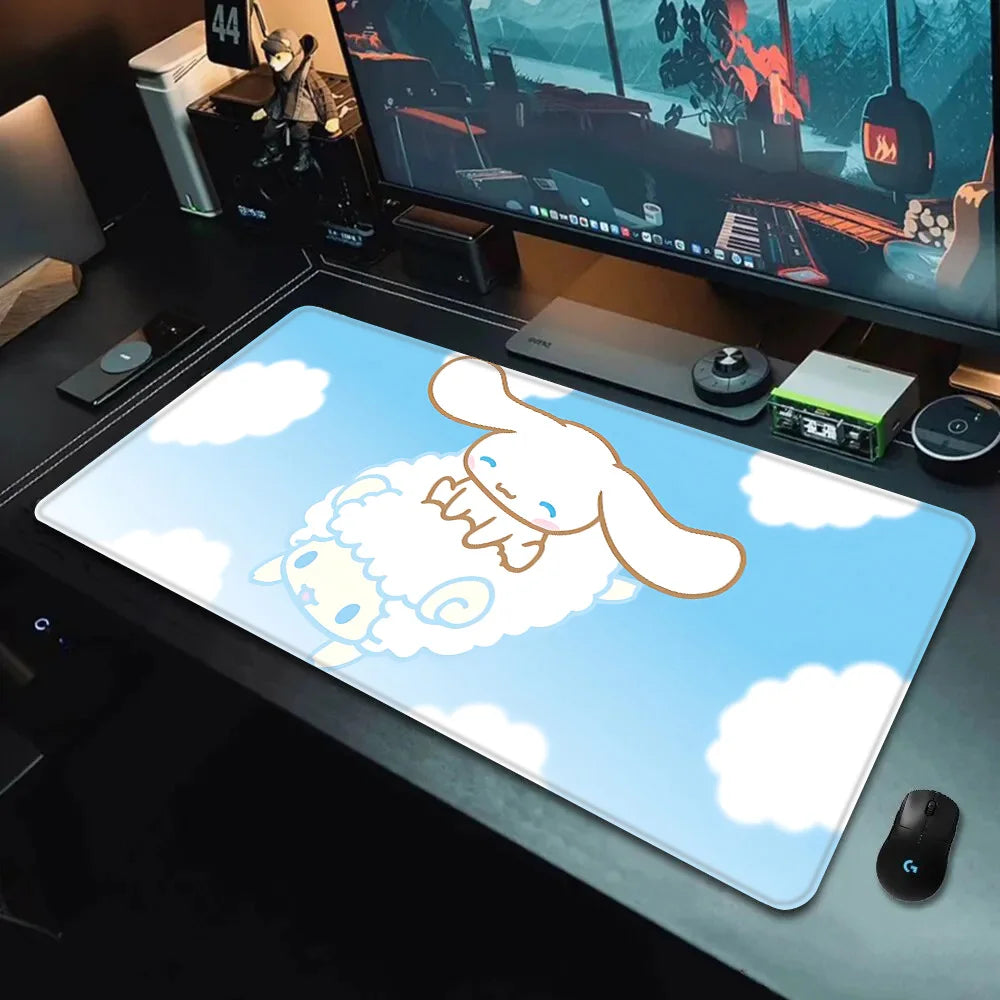 Cute Cinnamoroll Mousepad HD Printing Computer Gamers Locking Edge Non-slip Mouse Pad XXL90x40cm Keyboard PC Desk Pad