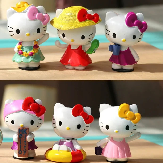 Sanrio Hello Kitty Hawaii Figure Toy | 6pcs Set Figurine