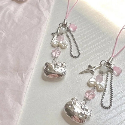 Pinky Phone Chain Featuring Hello Kitty Pendant