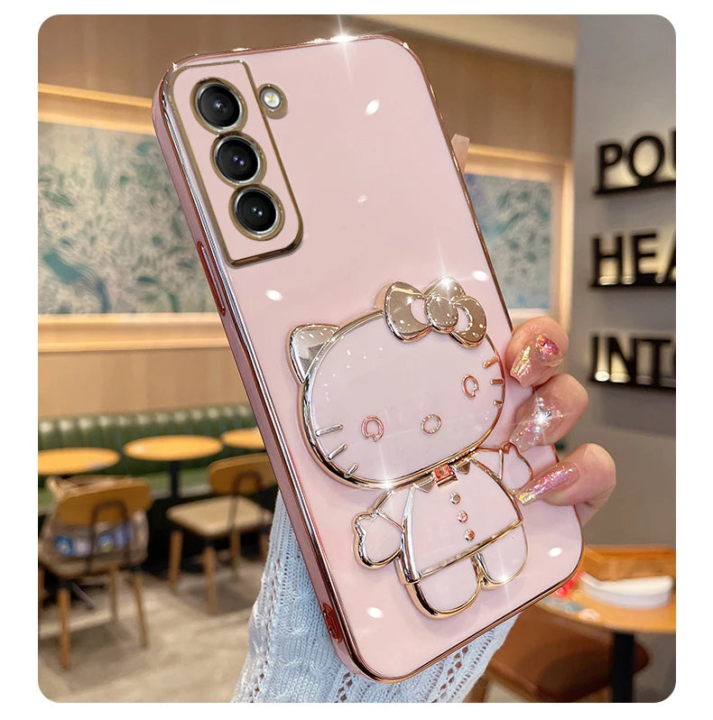 Hello Kitty Pink Luxury Plating Phone Case for Samsung Galaxy