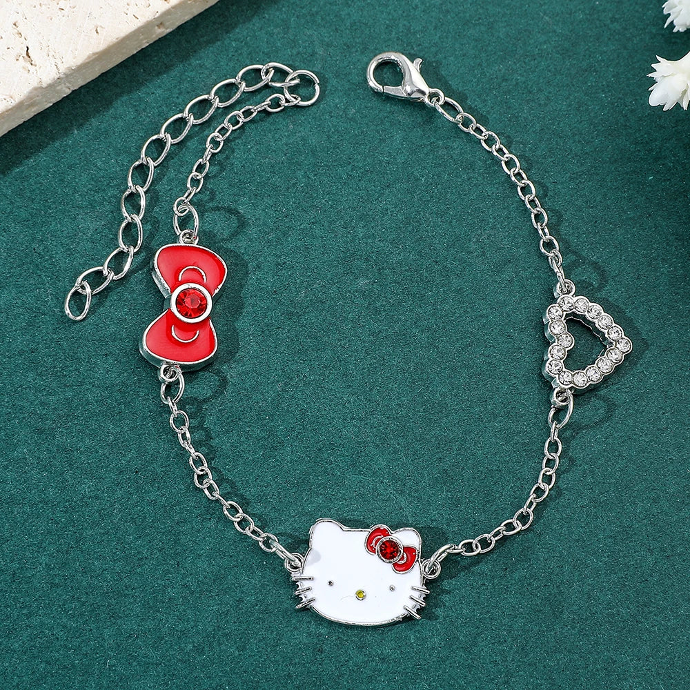 Sanrio Hello Kitty Bracelet | Hello Kiity & Heart & Bow-knot Charm