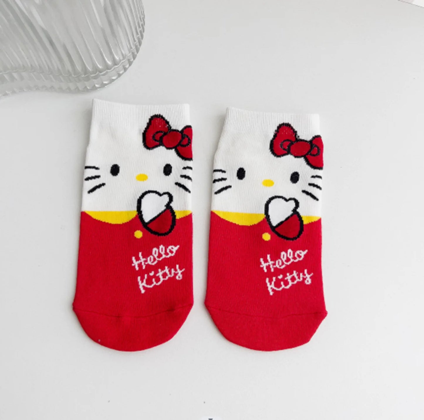 Hello Kitty Cotton Socks in Red and white