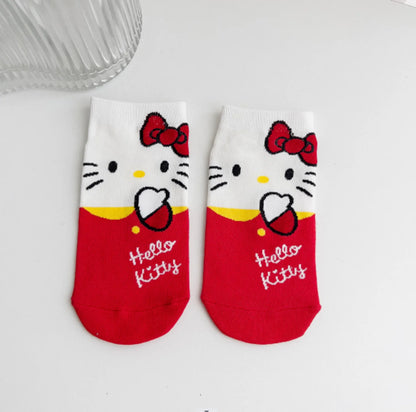 Hello Kitty Cotton Socks in Red and white