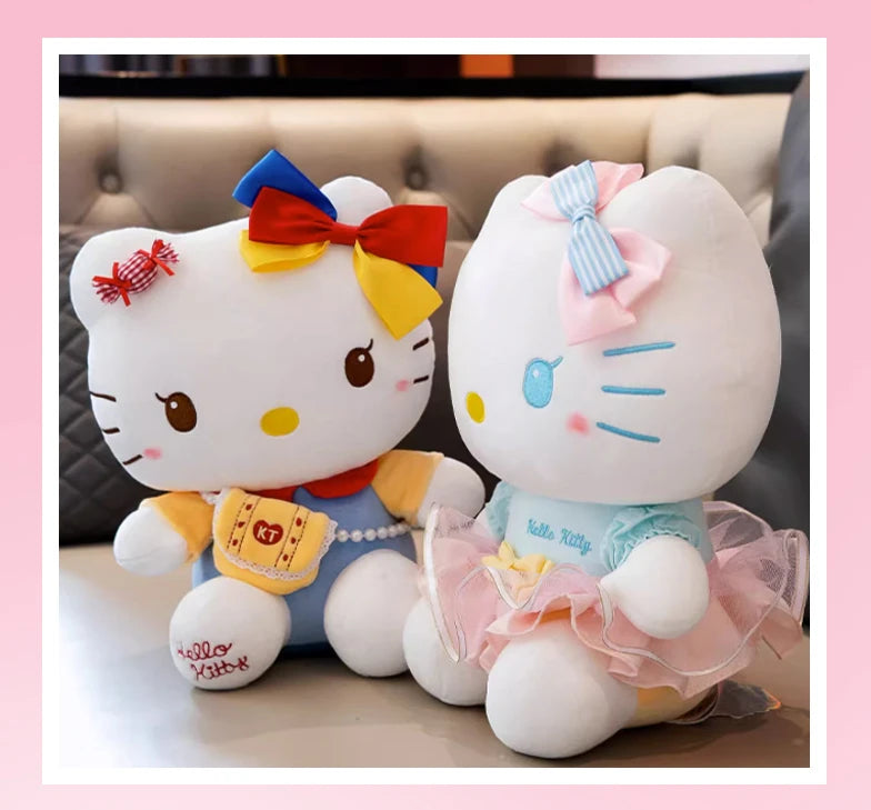 Sanrio Hello Kitty Plush Toys Backpack and Dress in Pink and Blue