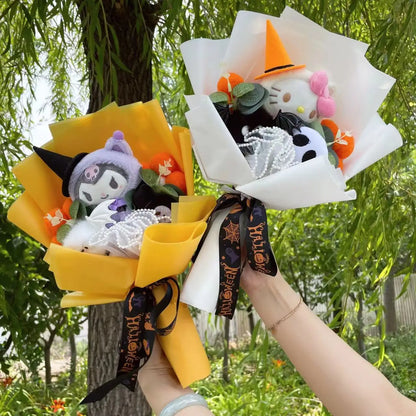 Kuromi Plush Bouquet with Halloween-Themed Hat