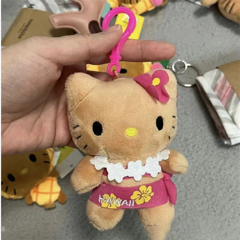 Hawaii Vacation Series Hello Kitty Plush Doll Keychain