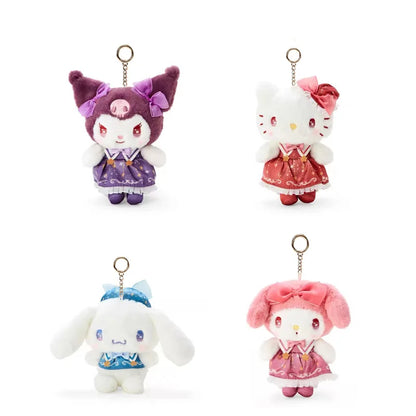 Hello Kitty Plush Keychains with Varied Clothing Styles