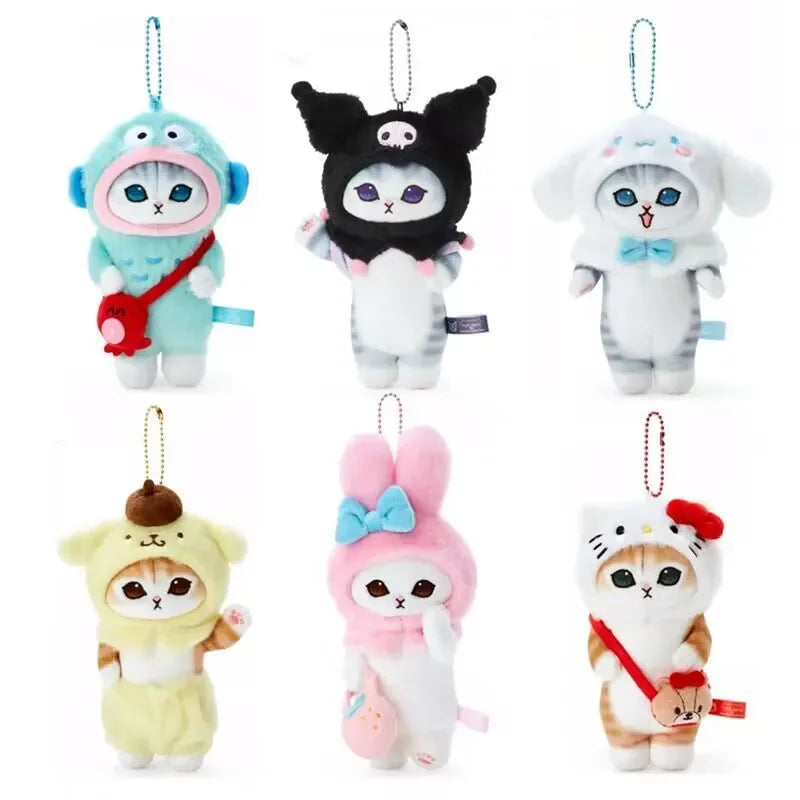 Sanrios Shark Cat Series Plush Toy Keychain Kuromi | Hello Kitty | My Melody | Cinnamoroll | Pompompurin