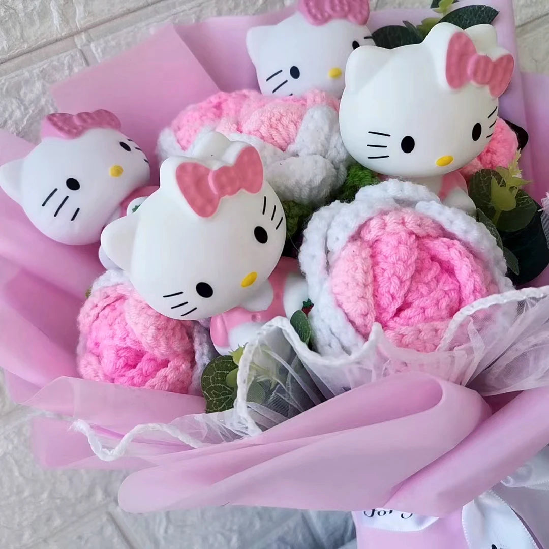 Sanrio Hello Kitty Plush Bouquet with Crochet Flowers