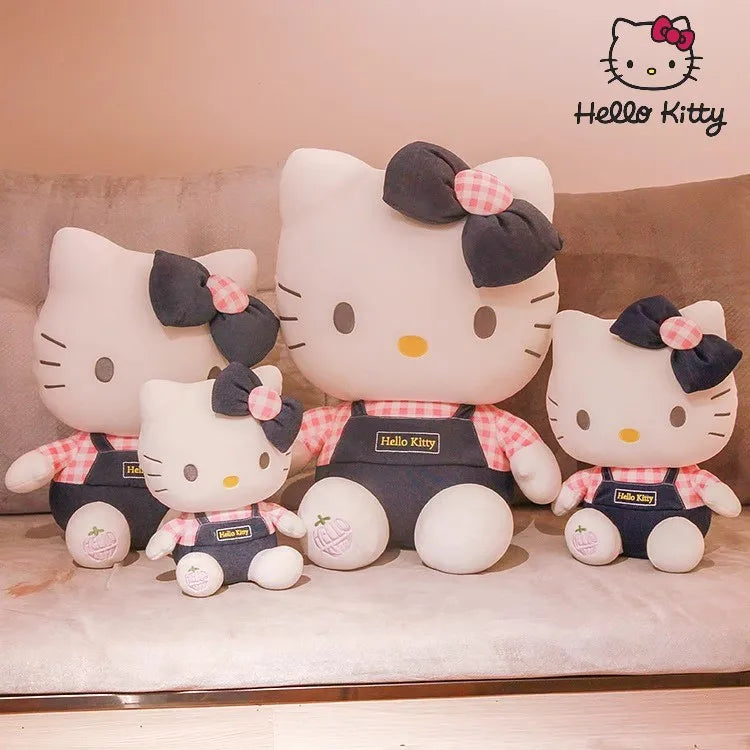 stuffed Hello Kitty Toys by Sanrio | Featuring Hello Kitty in Blue Denim (Sizes: 24cm / 32cm)