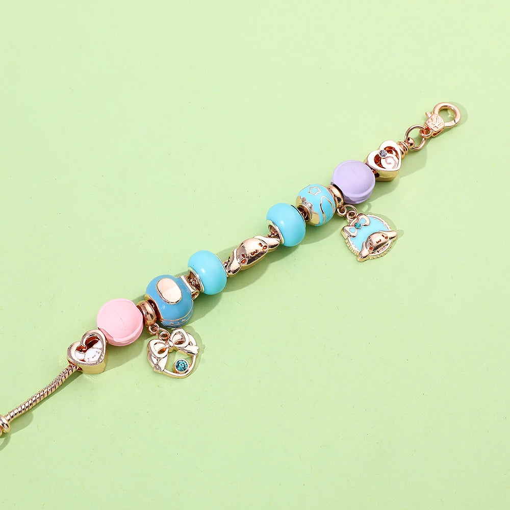 Cinnamorroll Colourful Enamel Bead Charm Bracelet