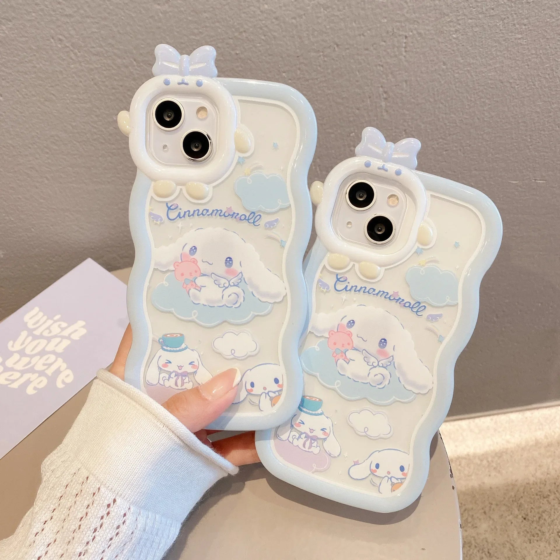 Kawaii Cinnamoroll Phone Case with Holder and Strap